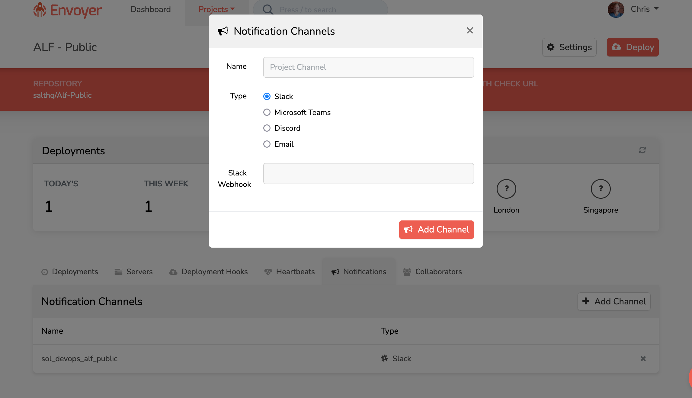 Envoyer - Slack Notification