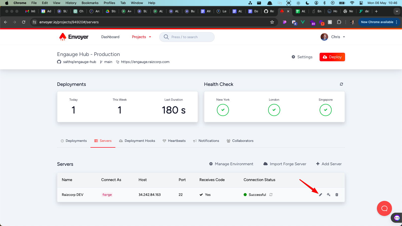 Envoyer Edit Server