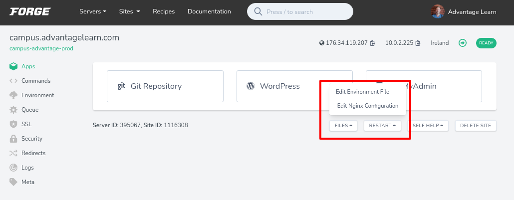 Laravel - Edit NGINX